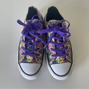 Converse ALL STAR Floral Print Low Top All Star Shoes Children’s Size 12